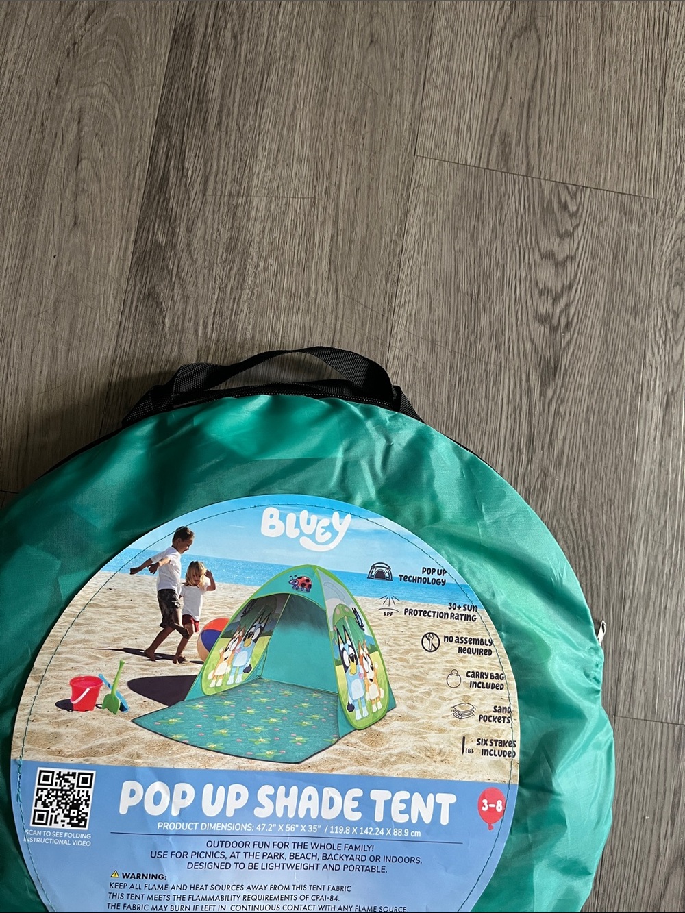 Bluey Teal Pop Up Shade Tent for Kids